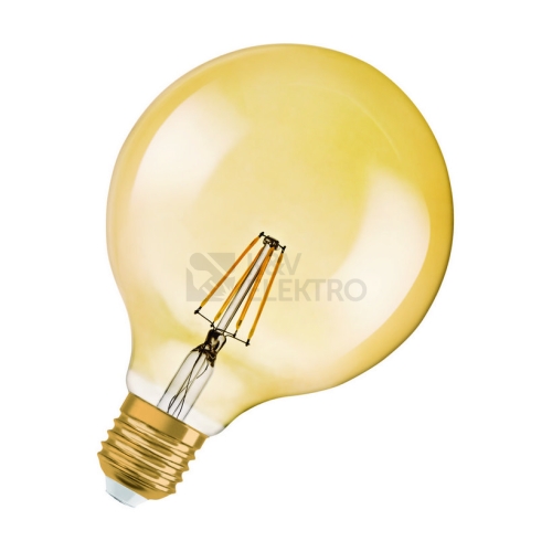 LED žárovka Vintage 1906 E27 OSRAM 7W (51W) teplá bílá (2400K) Retro Filament Gold Globe125
