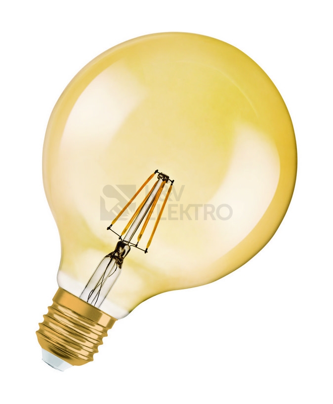 Obrázek produktu LED žárovka Vintage 1906 E27 OSRAM 6,5W (52W) teplá bílá (2400K) Retro Filament Gold Globe125 0