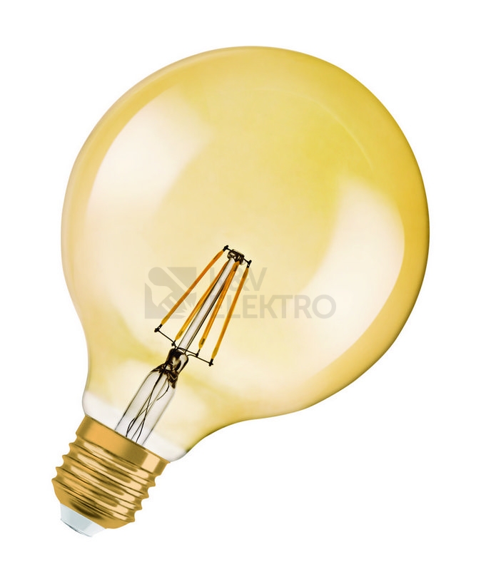 Obrázek produktu LED žárovka Vintage 1906 E27 OSRAM 7W (51W) teplá bílá (2400K) Retro Filament Gold Globe125 0