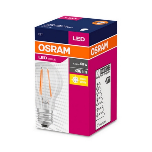 LED žárovka E27 OSRAM Filament CLA FIL 7W (60W) teplá bílá (2700K)