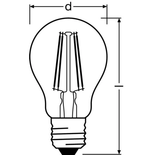 LED žárovka E27 OSRAM Filament CLA FIL 7W (60W) teplá bílá (2700K) (obrázek 3)