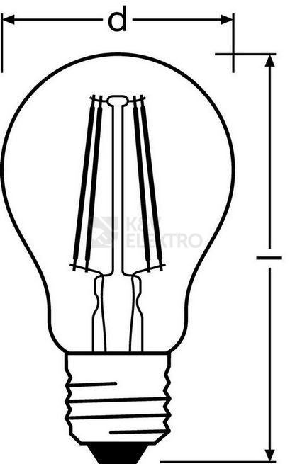 Obrázek produktu LED žárovka E27 OSRAM Filament CLA FIL 7W (60W) teplá bílá (2700K) 2