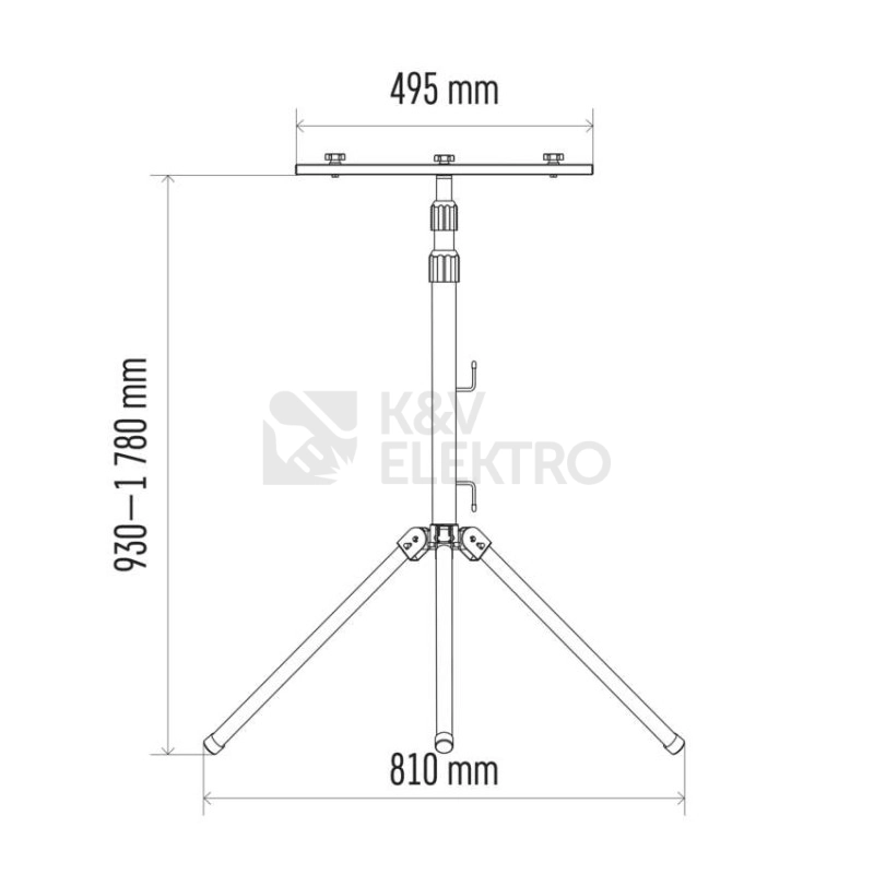 Obrázek produktu Trojnožka/stojan/stativ EMOS ZS9510 teleskopická 660-1800mm pro dva reflektory 3