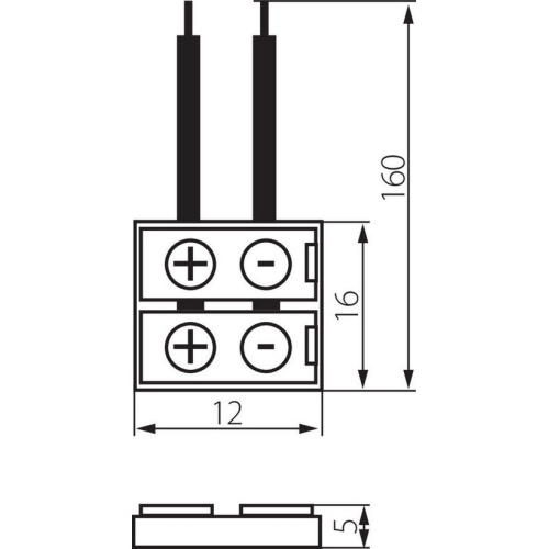 Napájecí konektor LED pásku 160mm Kanlux CONNECTOR 8-CP 19032