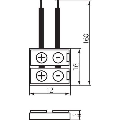 Napájecí konektor LED pásku 160mm Kanlux CONNECTOR 8-CP 19032 (obrázek 2)