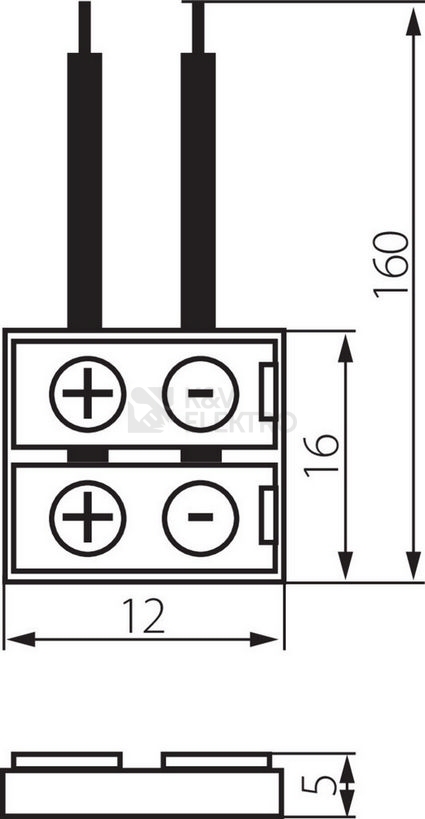 Obrázek produktu  Napájecí konektor LED pásku 160mm Kanlux CONNECTOR 8-CP 19032 3