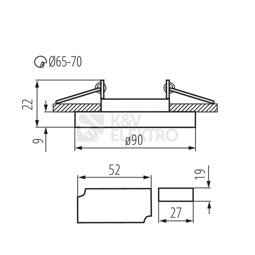Obrázek produktu Podhledové svítidlo Kanlux SOREN O-BL GU10 24411 3