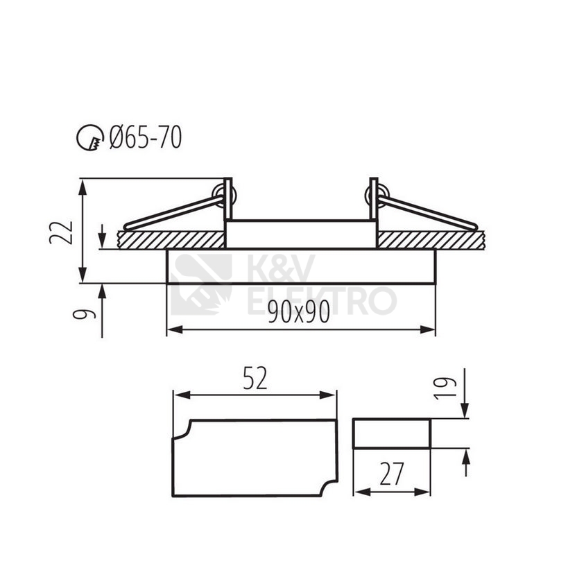 Obrázek produktu Podhledové svítidlo Kanlux SOREN L-BL GU10 24414 2