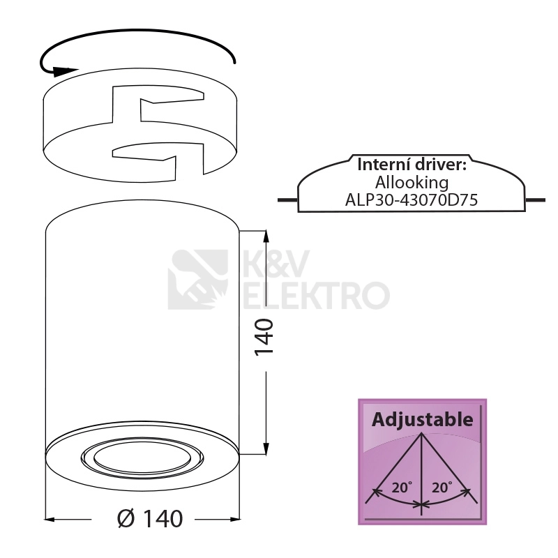 Obrázek produktu Přisazené LED svítidlo McLED Sima S30 30W 2700K ML-416.025.33.0 2