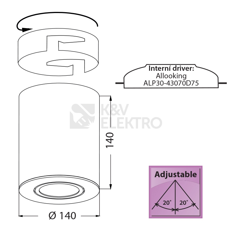 Obrázek produktu Přisazené LED svítidlo McLED Sima S30 30W 2700K ML-416.025.33.0 6