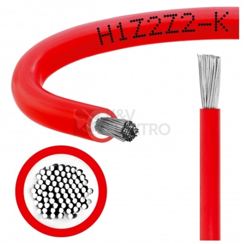  Solární kabel H1Z2Z2-K 6 RT 6mm2 červený