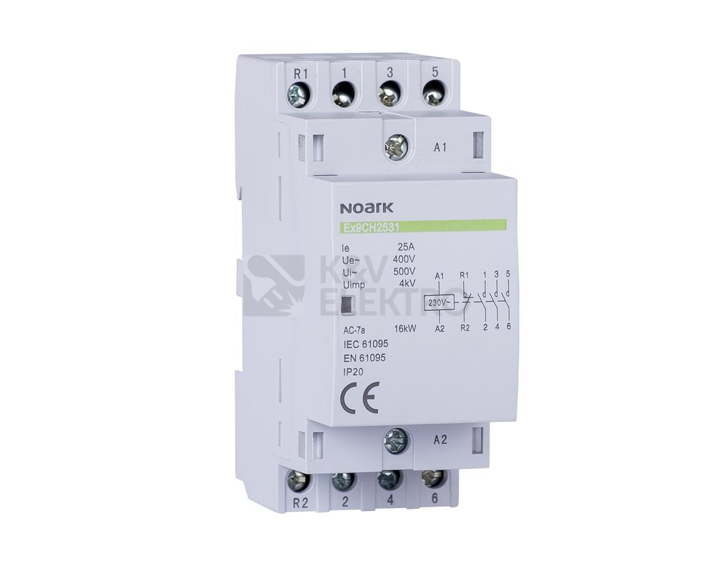 Obrázek produktu Instalační stykač NOARK Ex9CH25 31 230V 25A 3NO+1NC 107020 0