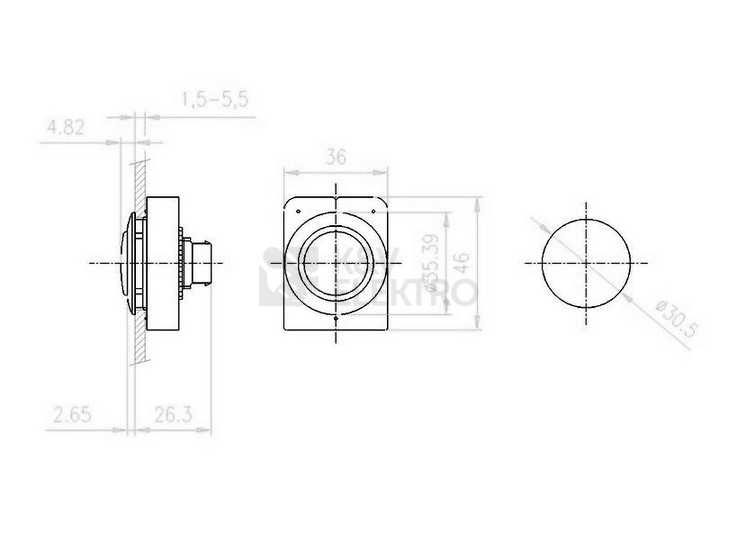 Obrázek produktu Signálka žlutá zapuštěná IP67 kroužek kovový EATON M30C-FL-Y 183285 1