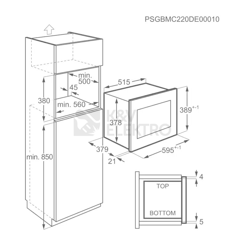Obrázek produktu  Vestavná mikrovlnná trouba s grilem AEG MSB2547D-M 25l 900W 4