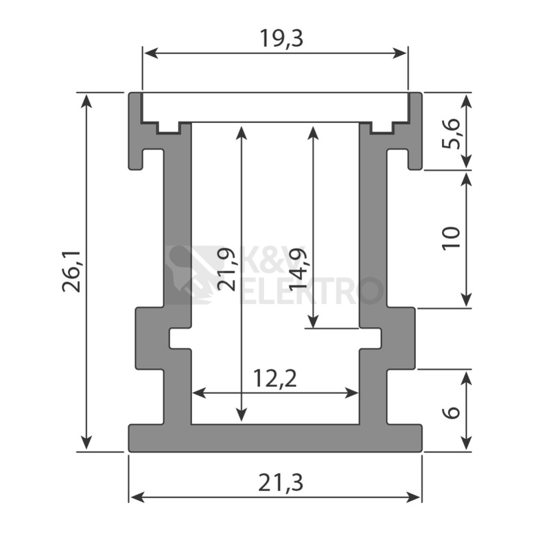 Obrázek produktu Nášlapný hliníkový profil McLED BK 21x26mm s mléčným difuzorem 2m ML-761.012.07.2 4