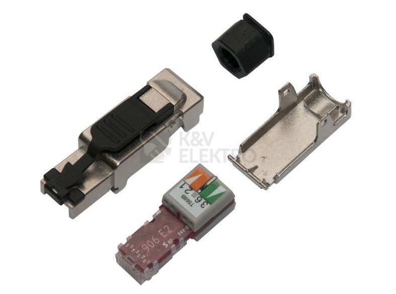 Obrázek produktu Konektor průmyslový univerzální RJ45 CAT6A STP samořezný Solarix SXRJ45-6A-STP-BK-SA 1