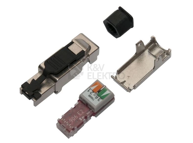 Obrázek produktu Konektor průmyslový univerzální RJ45 CAT6A STP samořezný Solarix SXRJ45-6A-STP-BK-SA 1