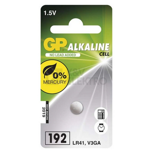 Obrázek produktu BATERIE GP LR41 192F V3GA ALKALICKA 1