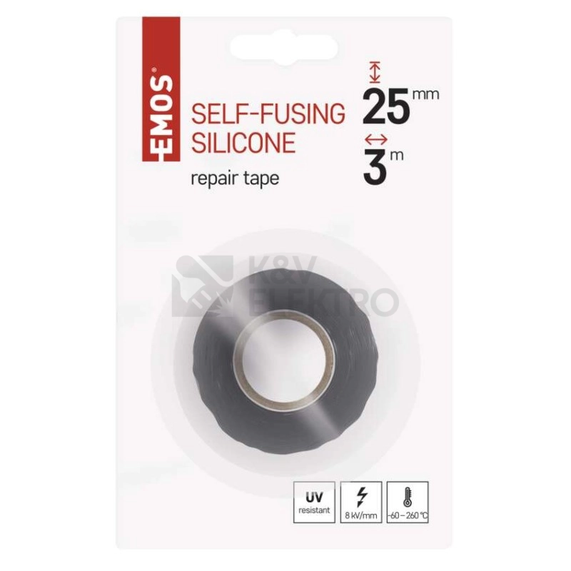 Obrázek produktu Silikonová páska vulkanizační 25mm/3m černá EMOS F52503 8