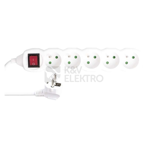 Prodlužovací kabel s vypínačem 5zásuvek 3m EMOS P1513R