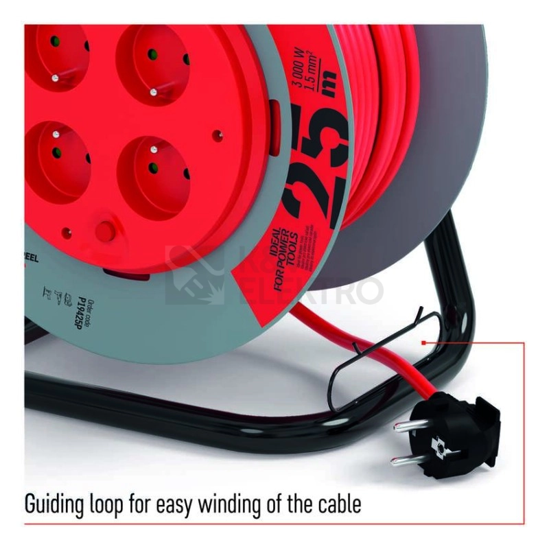 Obrázek produktu PVC kabel na bubnu s pevným středem 4zásuvky 25m EMOS P19425P 17