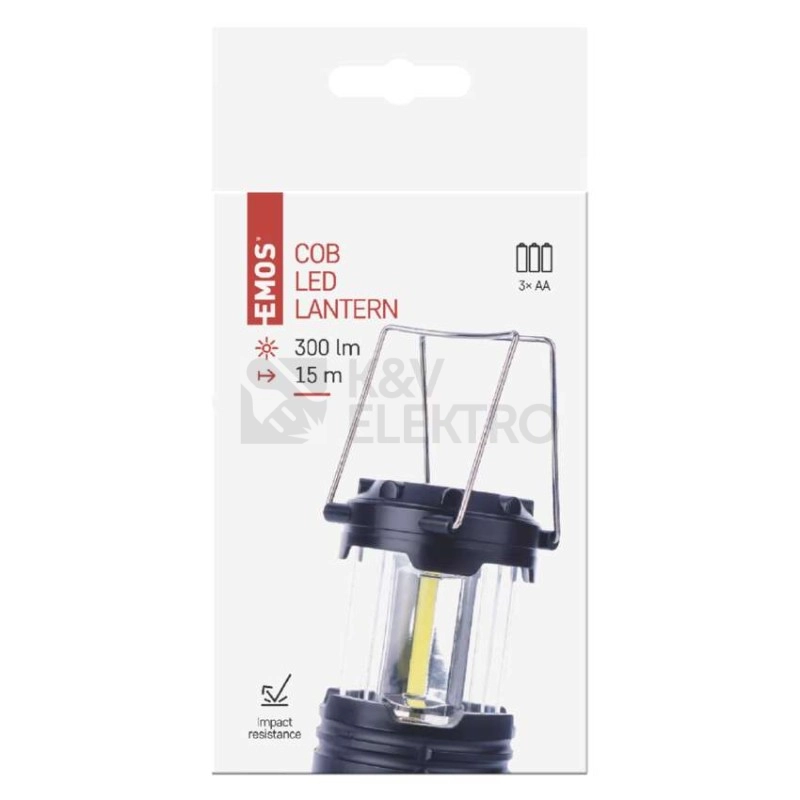 Obrázek produktu COB LED kempingová svítilna EMOS P4006 300lm 3x AA 5