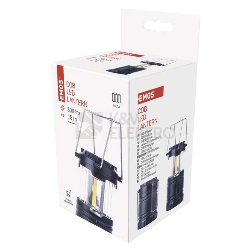 Obrázek produktu COB LED kempingová svítilna EMOS P4006 300lm 3x AA 6