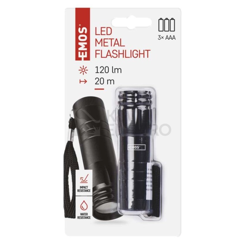 Obrázek produktu LED svítilna Emos P4704 (P4705) kovová 3xAAA 4