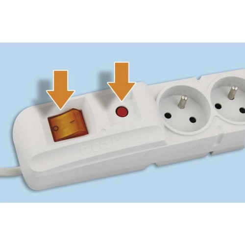 Prodlužovací kabel EMOS P53873 s přepěťovou ochranou 1,5m/5zásuvek šedá 1909050301