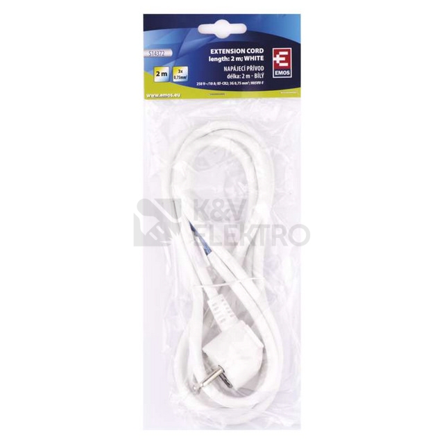 Obrázek produktu Flexo šňůra EMOS S14372 PVC 3x0,75mm2 2m bílá 1