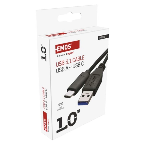 Kabel USB-C EMOS 3.0 A/M - USB 3.1 C/M 1m černý SM7021BL (obrázek 10)