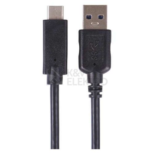 USB kabel EMOS 3.0 A/M - USB 3.1 C/M 1m černý SM7021BL
