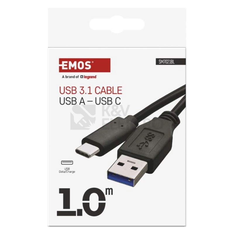 Obrázek produktu Kabel USB-C EMOS 3.0 A/M - USB 3.1 C/M 1m černý SM7021BL 6
