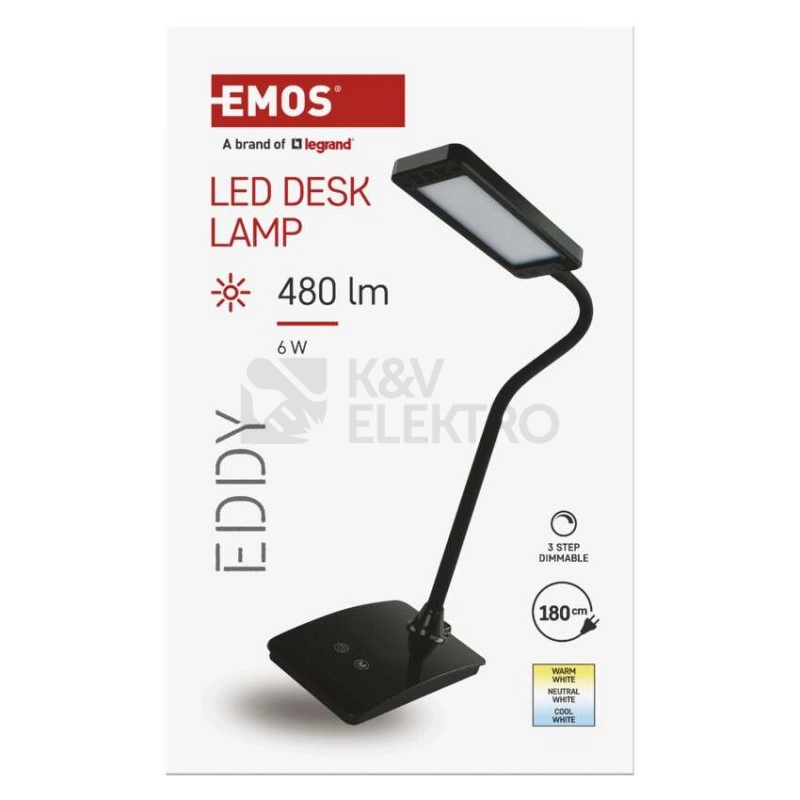 Obrázek produktu LED stolní lampa EDDY černá EMOS Z7599B 1