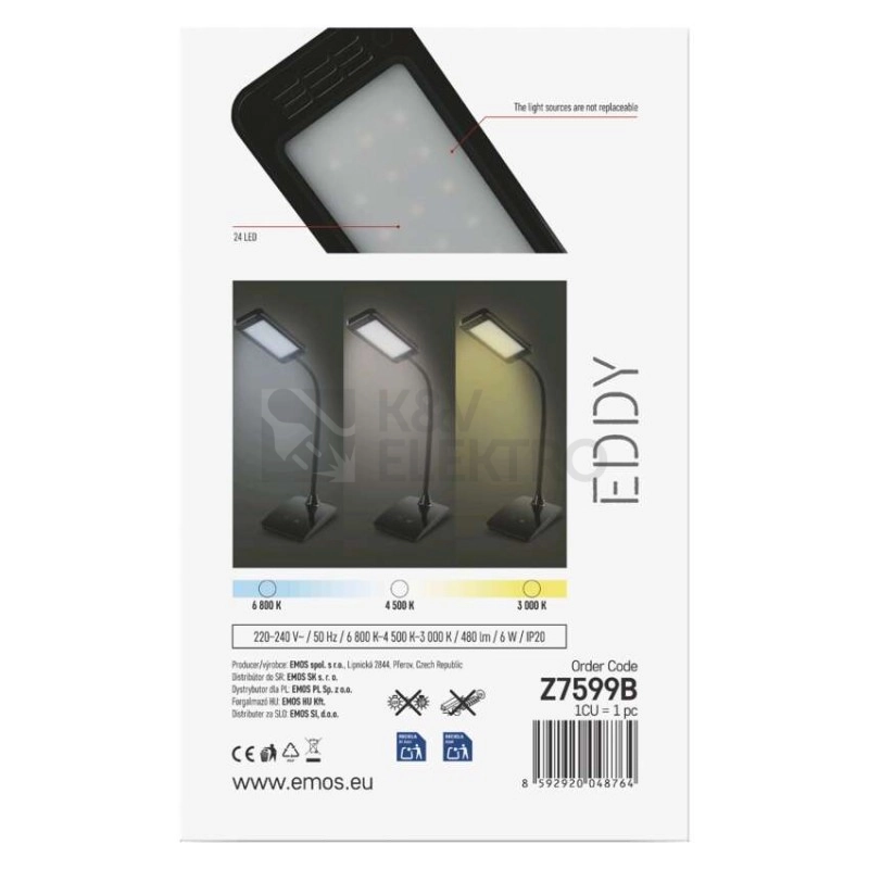 Obrázek produktu LED stolní lampa EDDY černá EMOS Z7599B 2