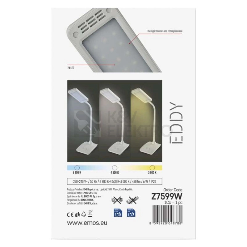 Obrázek produktu LED stolní lampa EDDY bílá EMOS Z7599W 3