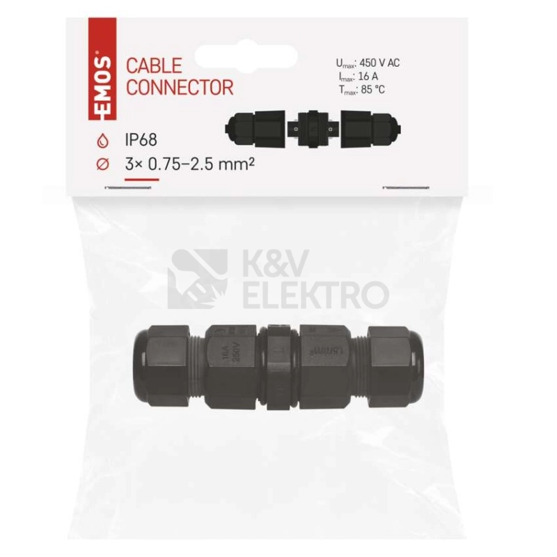 Obrázek produktu Kabelová spojka 3x0,75-2,5mm2 EMOS ZS9010 5