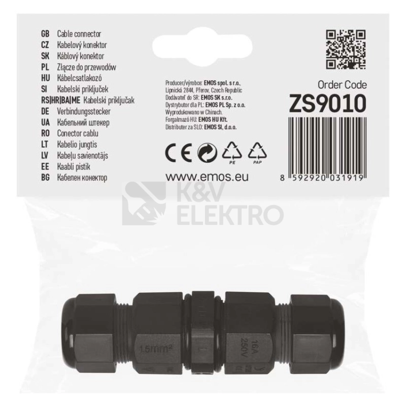 Obrázek produktu Kabelová spojka 3x0,75-2,5mm2 EMOS ZS9010 6