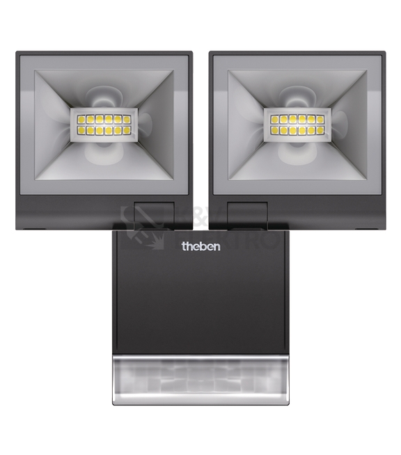 Obrázek produktu LED reflektor THEBEN s čidlem theLeda S20 BK 2x10W černý 1020924 840lm IP55 0