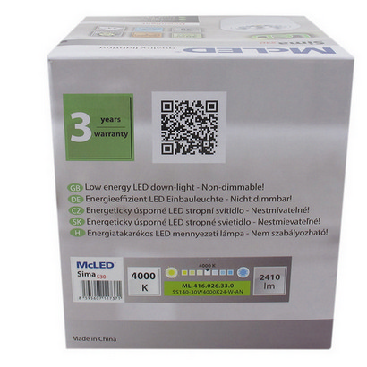 Přisazené LED svítidlo McLED Sima S30 30W 4000K ML-416.026.33.0