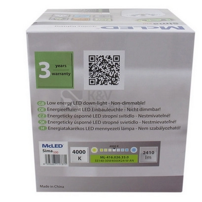 Obrázek produktu Přisazené LED svítidlo McLED Sima S30 30W 4000K ML-416.026.33.0 1