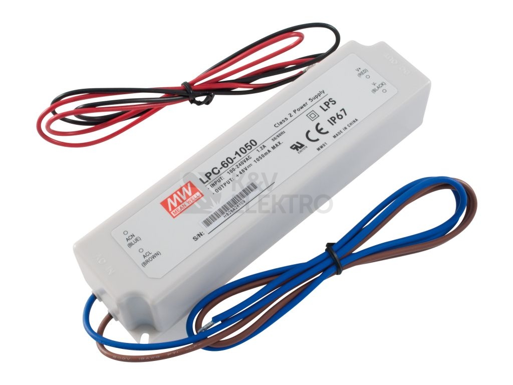 Obrázek produktu  LED driver MEAN WELL LPC-60-1050 60W 1050mA 0