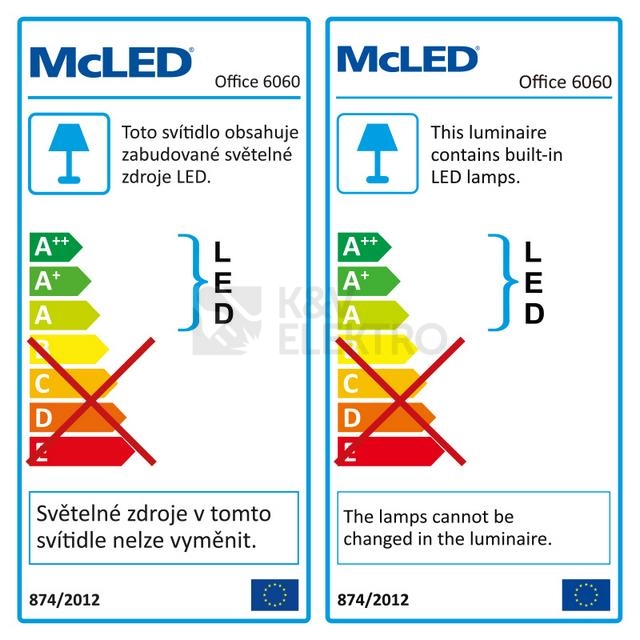 Obrázek produktu LED panel McLED Office 6060 40W 2700K teplá bílá ML-413.126.32.0 2