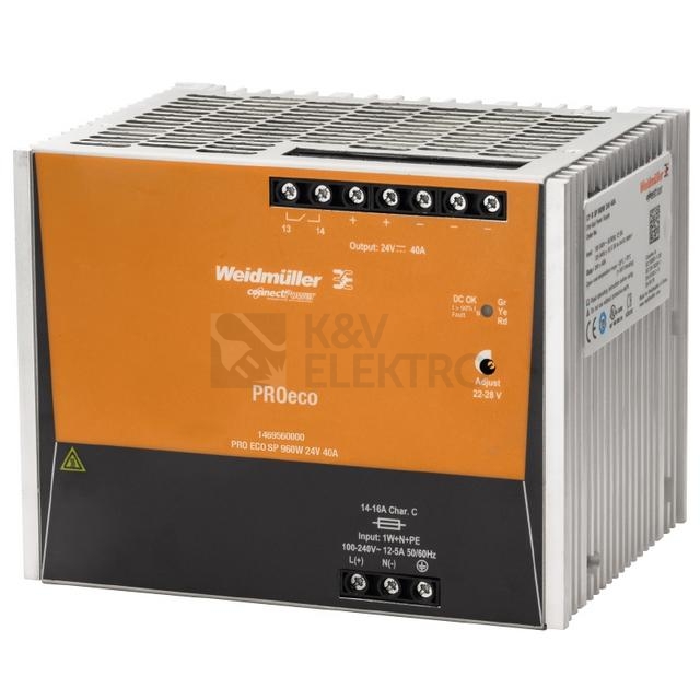 Obrázek produktu ZDROJ NA DIN LISTU PRO ECO3 960W 24V 40A 0