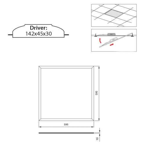 LED panel McLED Office 6060 40W 4000K neutrální bílá ML-413.128.32.0