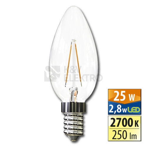 LED žárovka E14 McLED 2,8W (25W) teplá bílá (2700K) svíčka ML-323.018.94.0