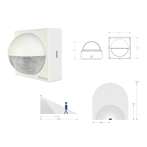 Pohybové čidlo Theben Theluxa R180 WH bílé 1010200