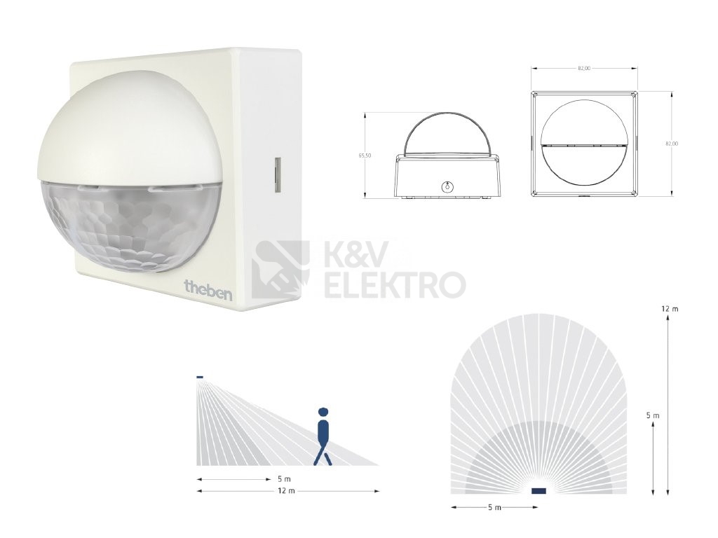 Obrázek produktu Pohybové čidlo Theben Theluxa R180 WH bílé 1010200 3