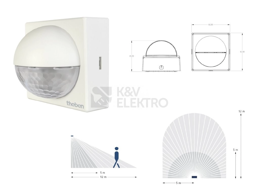 Obrázek produktu Pohybové čidlo Theben Theluxa R180 BK černé 1010201 3