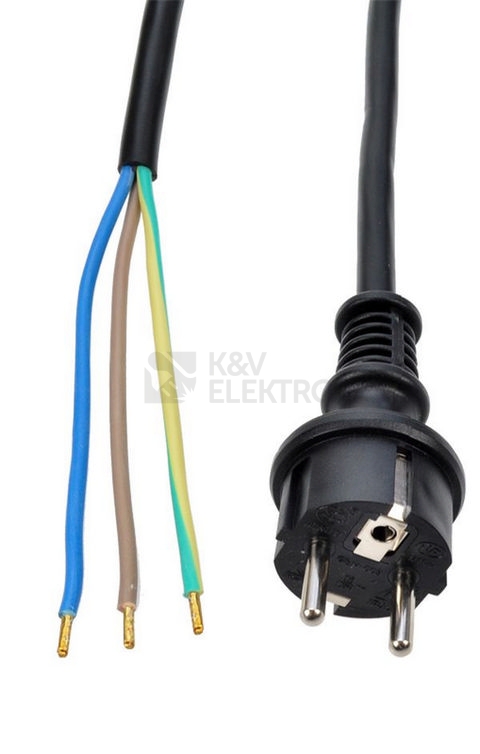 Obrázek produktu Flexošňůra 2m 943159-1-50/5 3G1,5 H07RN-F černá rovná vidlice 0